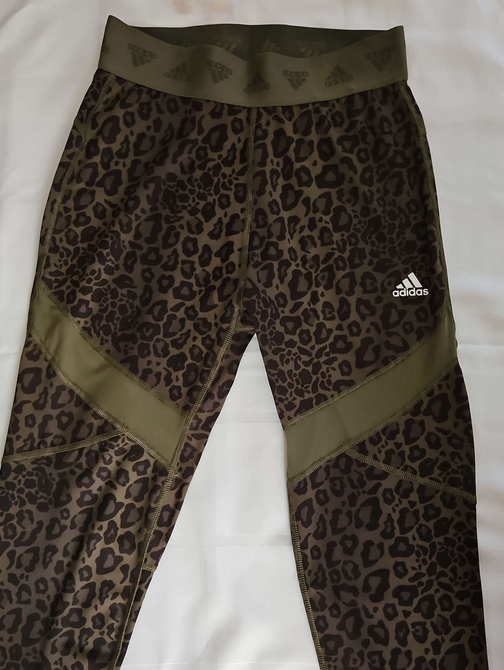 Adidas Leopard Print Activewear Set, Size Medium, Olive - Picture 2 of 9
